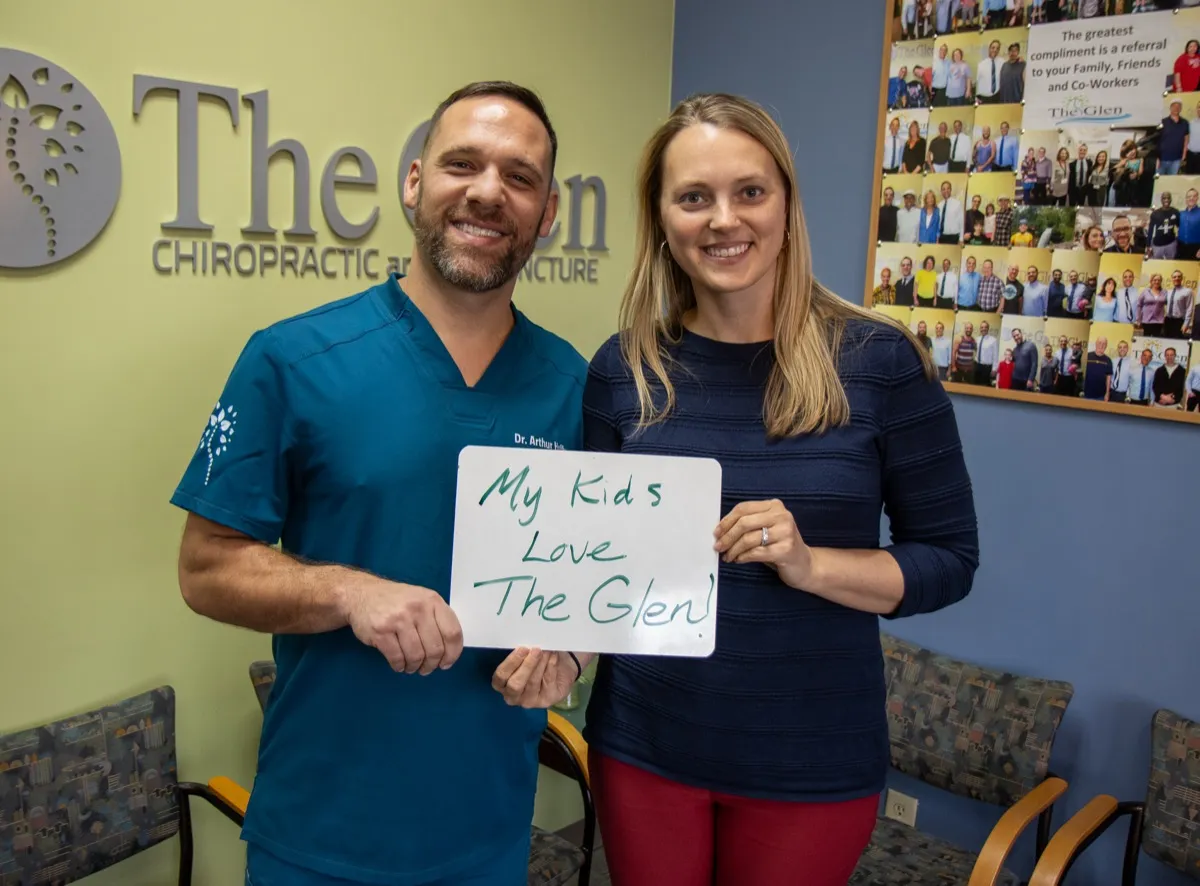 Real patient at The Glen Chiropractic & Acupuncture in Minnetonka, MN, celebrating a care milestone: My Kids Love The Glen!